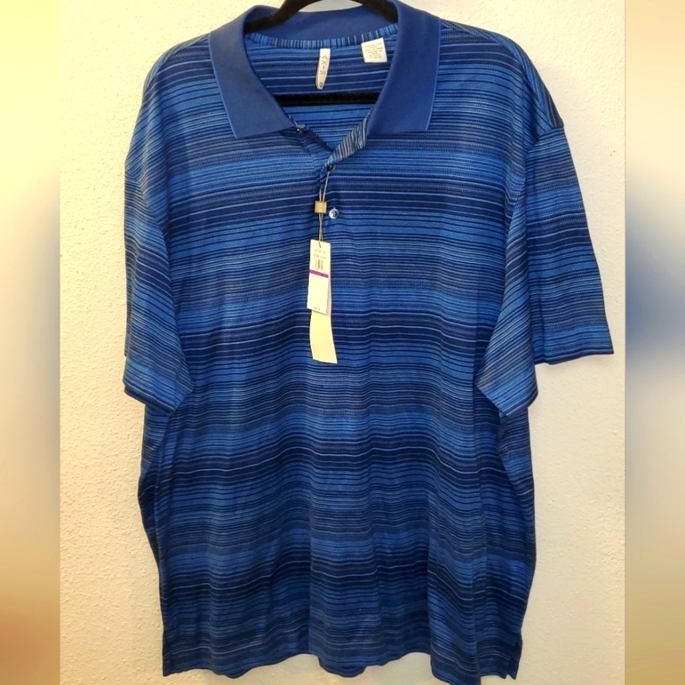 Axis XXL blue stripe polo shirt